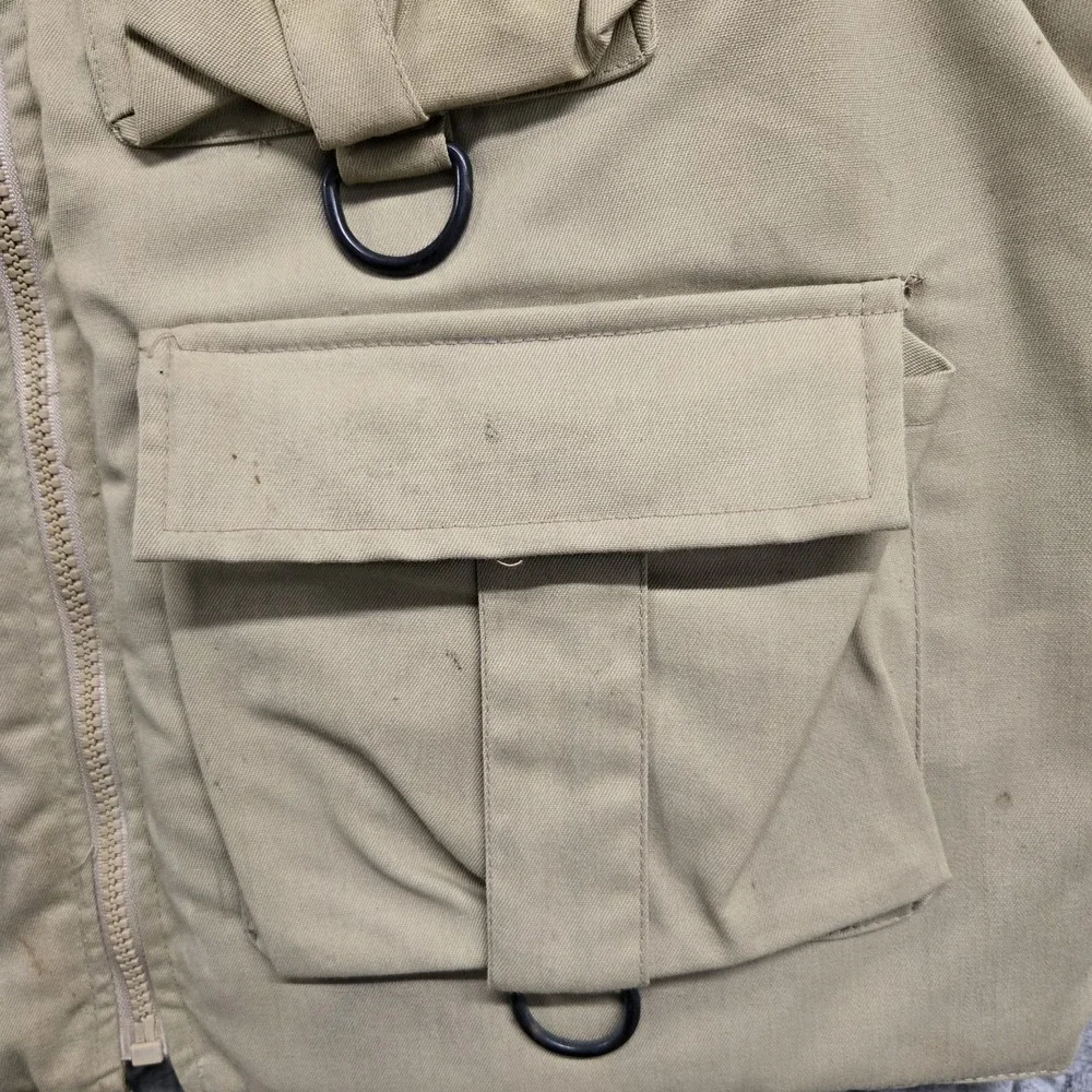 Vintage America's Cup Mens Large Life‎ Jacket Buoyant Vest Khaki Tan USA Stains*